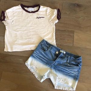 Kendall & Kylie top w/ Girls Mudd sz 12 Jean short